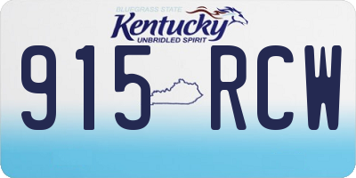 KY license plate 915RCW