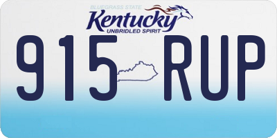 KY license plate 915RUP