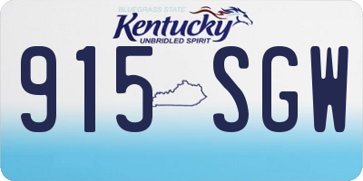 KY license plate 915SGW