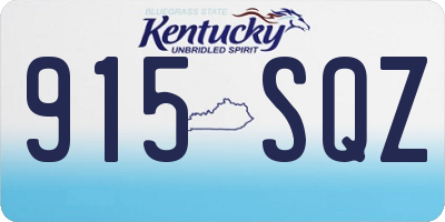 KY license plate 915SQZ