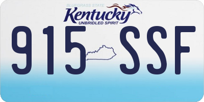 KY license plate 915SSF