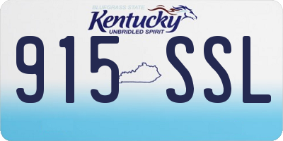 KY license plate 915SSL