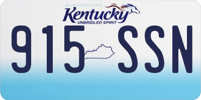 KY license plate 915SSN