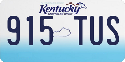 KY license plate 915TUS