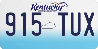 KY license plate 915TUX
