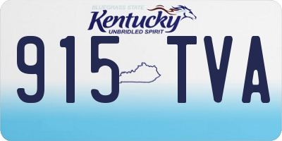 KY license plate 915TVA