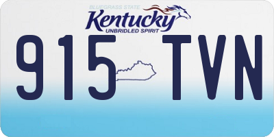 KY license plate 915TVN
