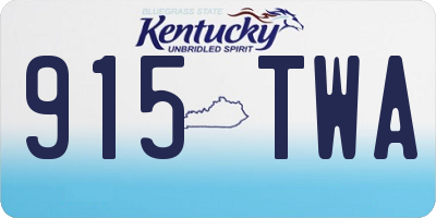 KY license plate 915TWA