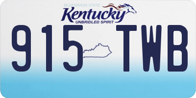 KY license plate 915TWB