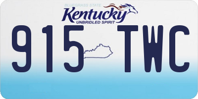 KY license plate 915TWC
