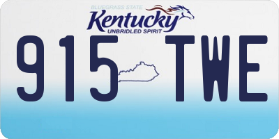 KY license plate 915TWE
