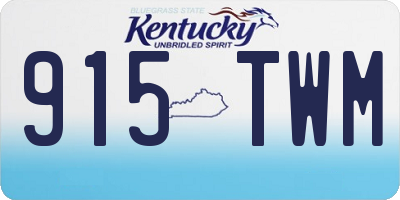 KY license plate 915TWM