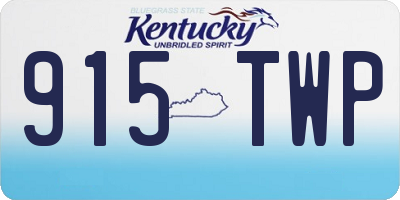 KY license plate 915TWP