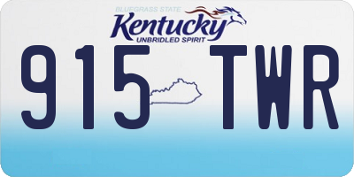 KY license plate 915TWR