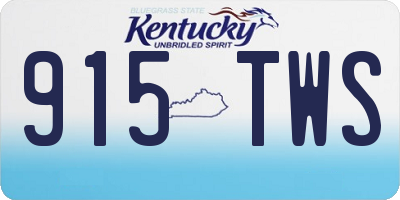 KY license plate 915TWS