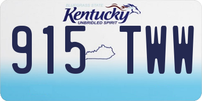KY license plate 915TWW