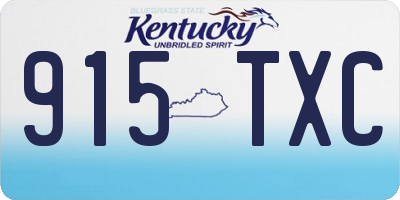 KY license plate 915TXC