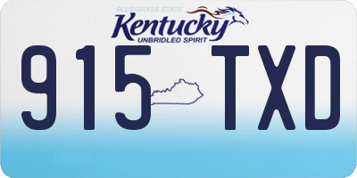 KY license plate 915TXD