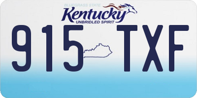 KY license plate 915TXF