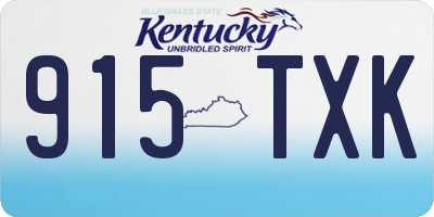 KY license plate 915TXK