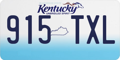 KY license plate 915TXL