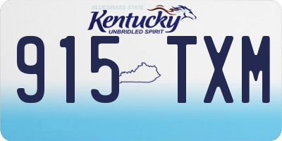 KY license plate 915TXM
