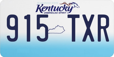KY license plate 915TXR