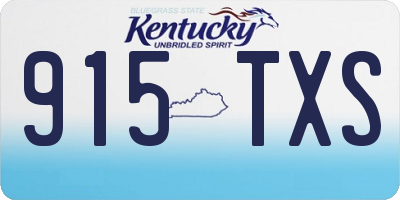 KY license plate 915TXS