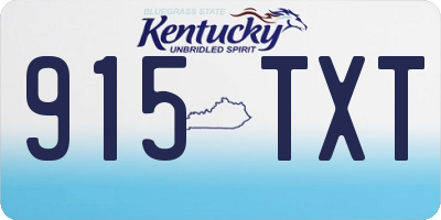 KY license plate 915TXT