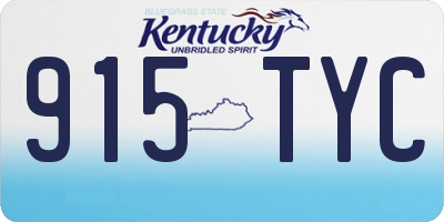 KY license plate 915TYC