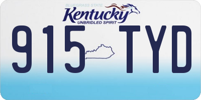 KY license plate 915TYD