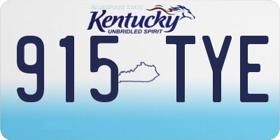 KY license plate 915TYE