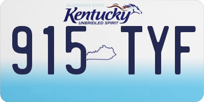 KY license plate 915TYF