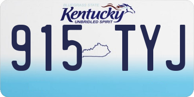 KY license plate 915TYJ
