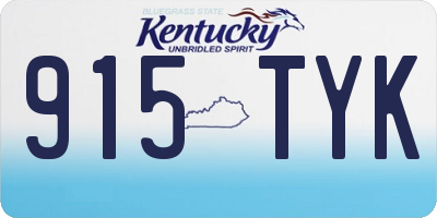 KY license plate 915TYK