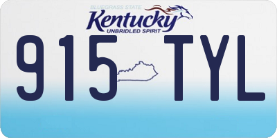 KY license plate 915TYL
