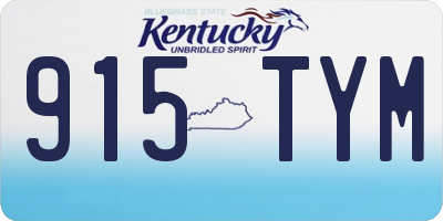 KY license plate 915TYM