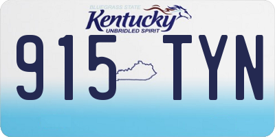 KY license plate 915TYN