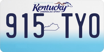 KY license plate 915TYO