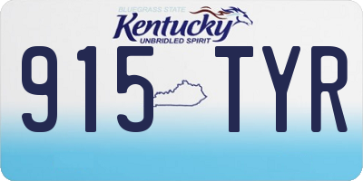 KY license plate 915TYR