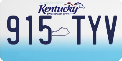 KY license plate 915TYV