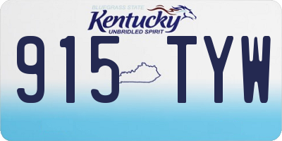 KY license plate 915TYW