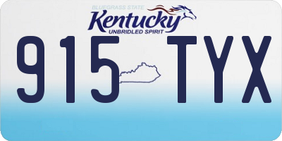 KY license plate 915TYX