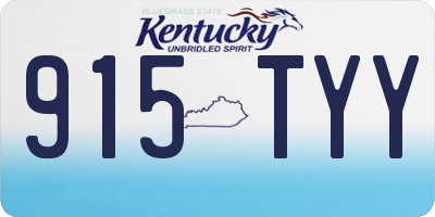 KY license plate 915TYY