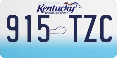 KY license plate 915TZC