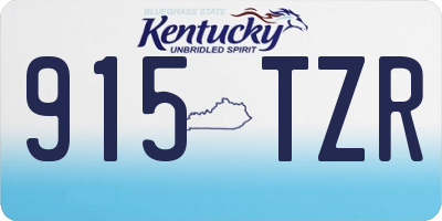 KY license plate 915TZR
