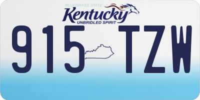 KY license plate 915TZW