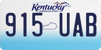 KY license plate 915UAB