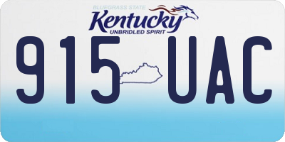 KY license plate 915UAC