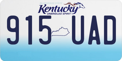 KY license plate 915UAD